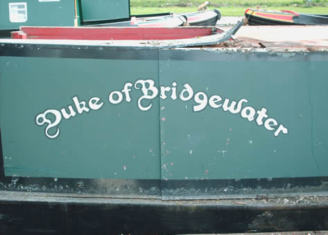 Duke of Bridgewater signwriting.